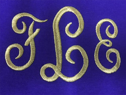 Metallic Monogram Embroidery